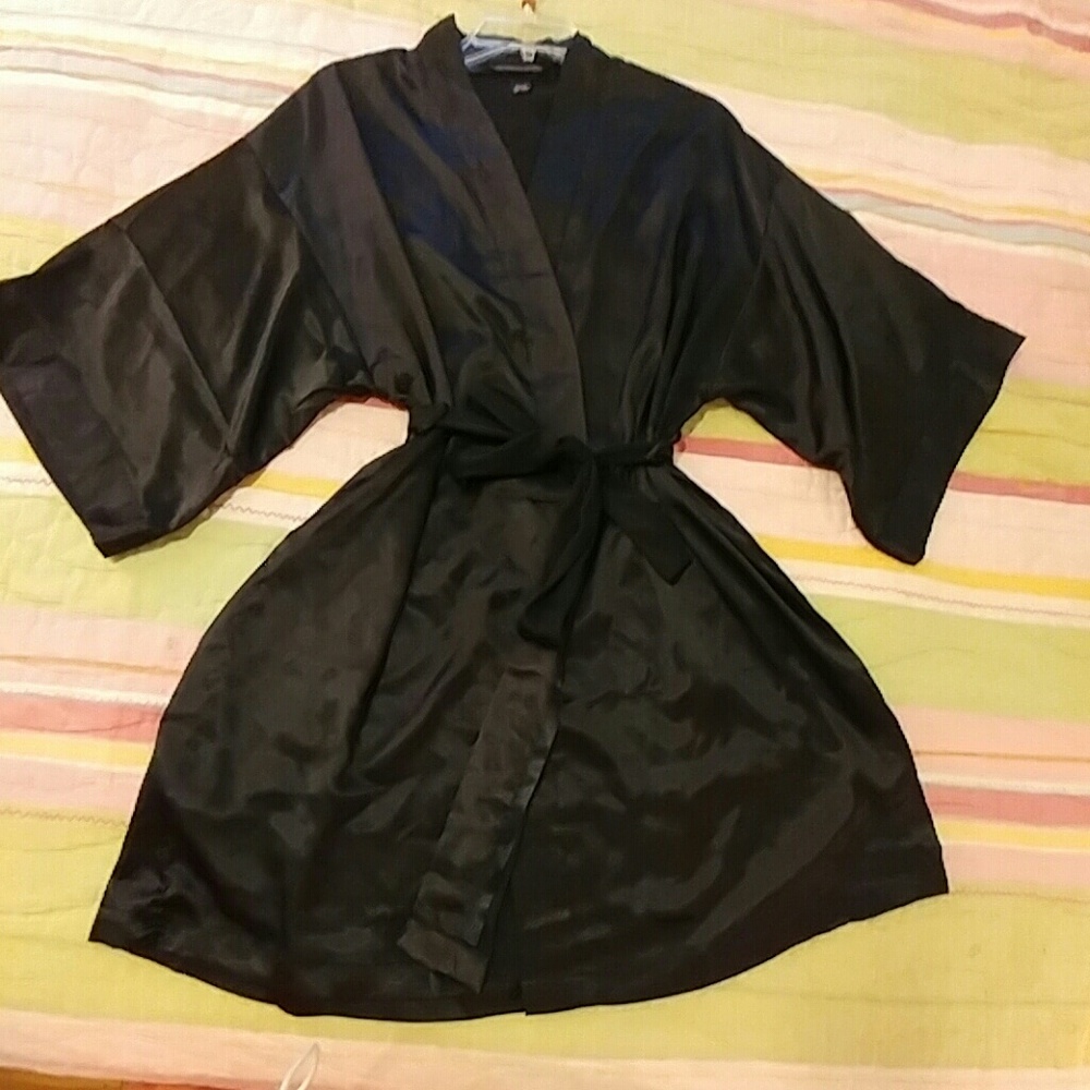 Victoria's Secret Black Satin Robe